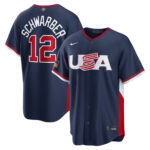 Kyle Schwarber #12 USA Baseball 2026 World Baseball Classic Road Stadium Jersey - Navy