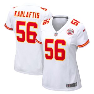 George Karlaftis Kansas City Chiefs  Women's Away Game Player Jersey - White