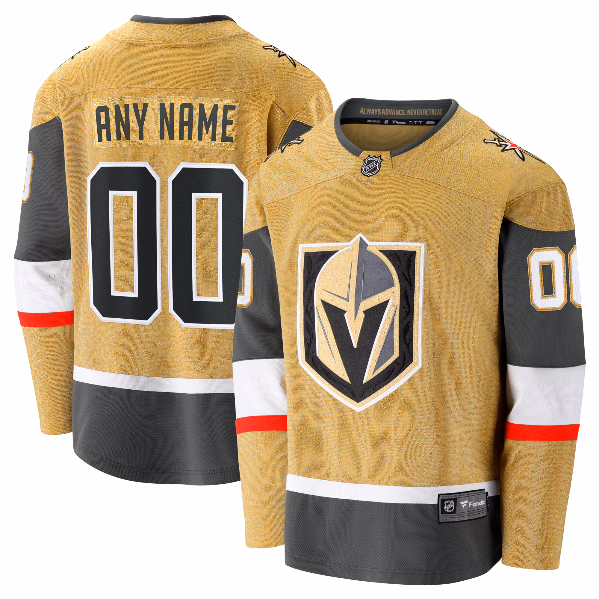 Vegas Golden Knights  Fanatics  Home Breakaway Custom #00 Jersey