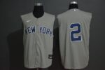 Men's New York Yankees #2 Derek Jeter Grey 2020 Cool and Refreshing Sleeveless Fan Stitched  Jersey