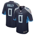 Calvin Ridley #0 Tennessee Titans Navy Game Player Jersey