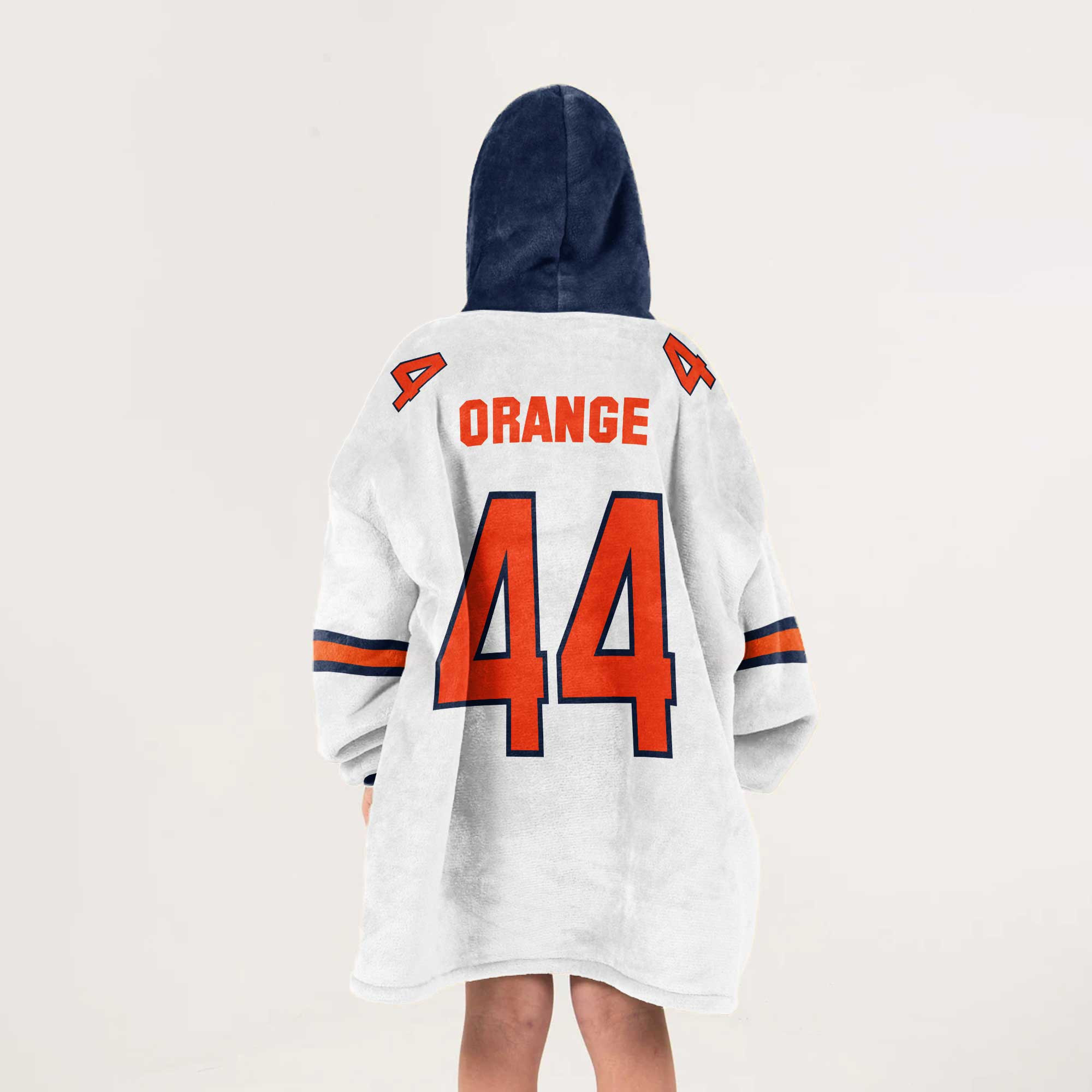 Kid #44 Navy Syracuse Football Unisex Blanket Hoodie - Image 3