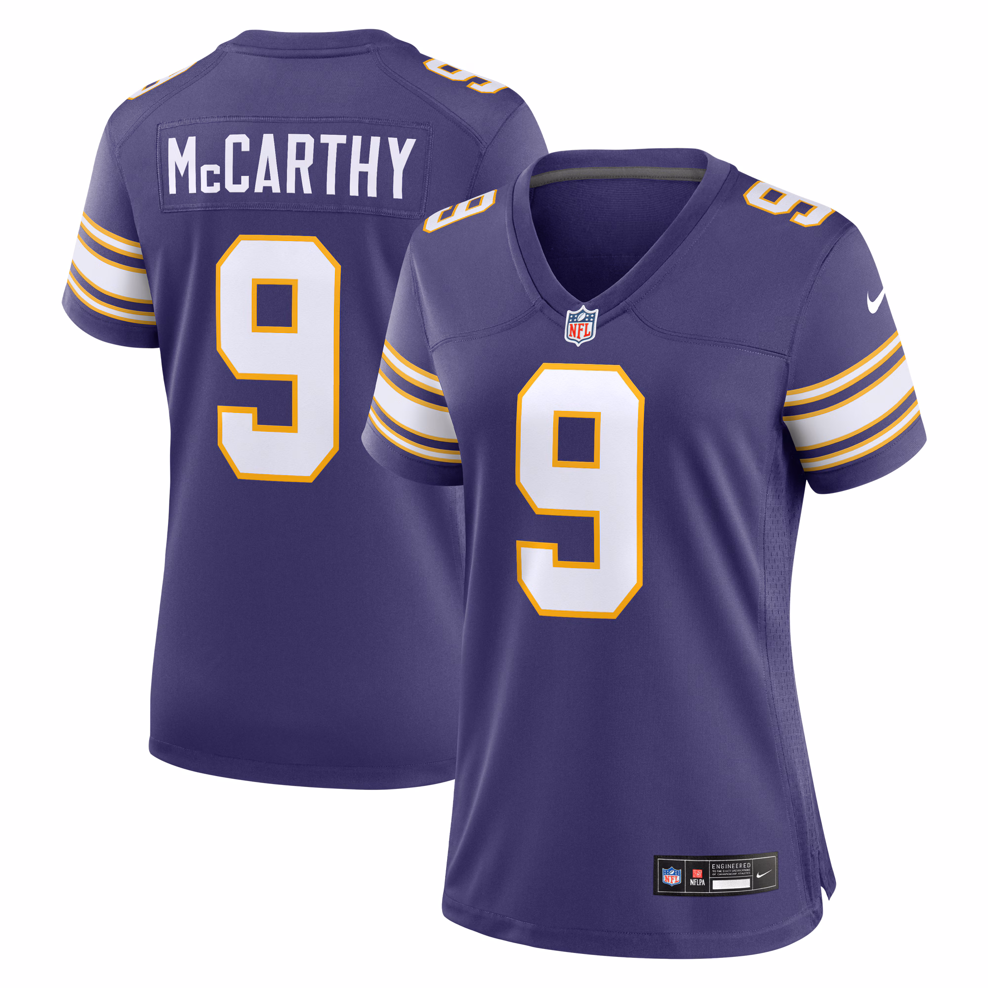 J.J. McCarthy Minnesota Vikings Women's 2nd Alternate 2024 Draft First Round Pick Player Game Jersey - Purple