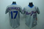 Men's Mitchell And Ness New York Mets #17 Keith Hernandez Stitched Grey Throwback Jersey