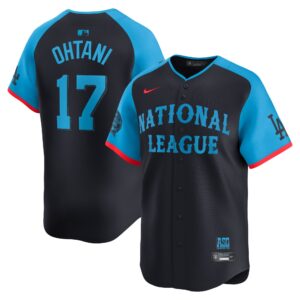 Men's National League #17 Shohei Ohtani  Navy 2024 All-Star Game Cool Base Jersey