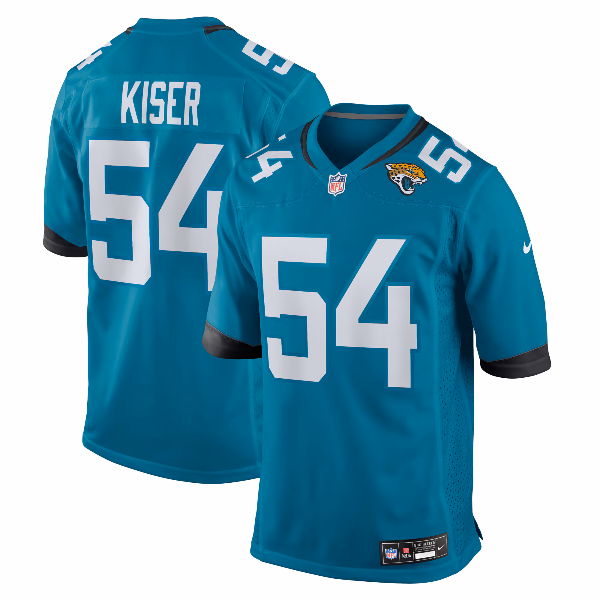 Jack Kiser #54 Jacksonville Jaguars Team Game Jersey - Teal