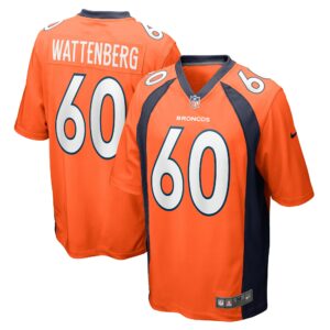 Luke Wattenberg Denver Broncos  Game Player Jersey - Orange