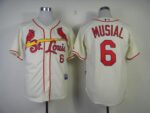 St. Louis Cardinals #6 Stan Musial Cream Alternate Cool Base Stitched Jersey
