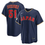 Seiya Suzuki #51 Japan Baseball 2026 World Baseball Classic Road Stadium Jersey - Navy