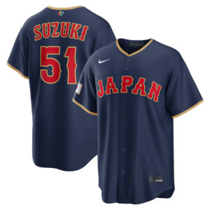 Seiya Suzuki #51 Japan Baseball 2026 World Baseball Classic Road Stadium Jersey - Navy