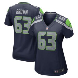 Evan Brown Seattle Seahawks  Women's Game Jersey - College Navy