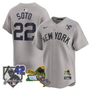 Juan Soto #22 New York Yankees Jackie Robinson Patch Collection Limited Jersey - Gray