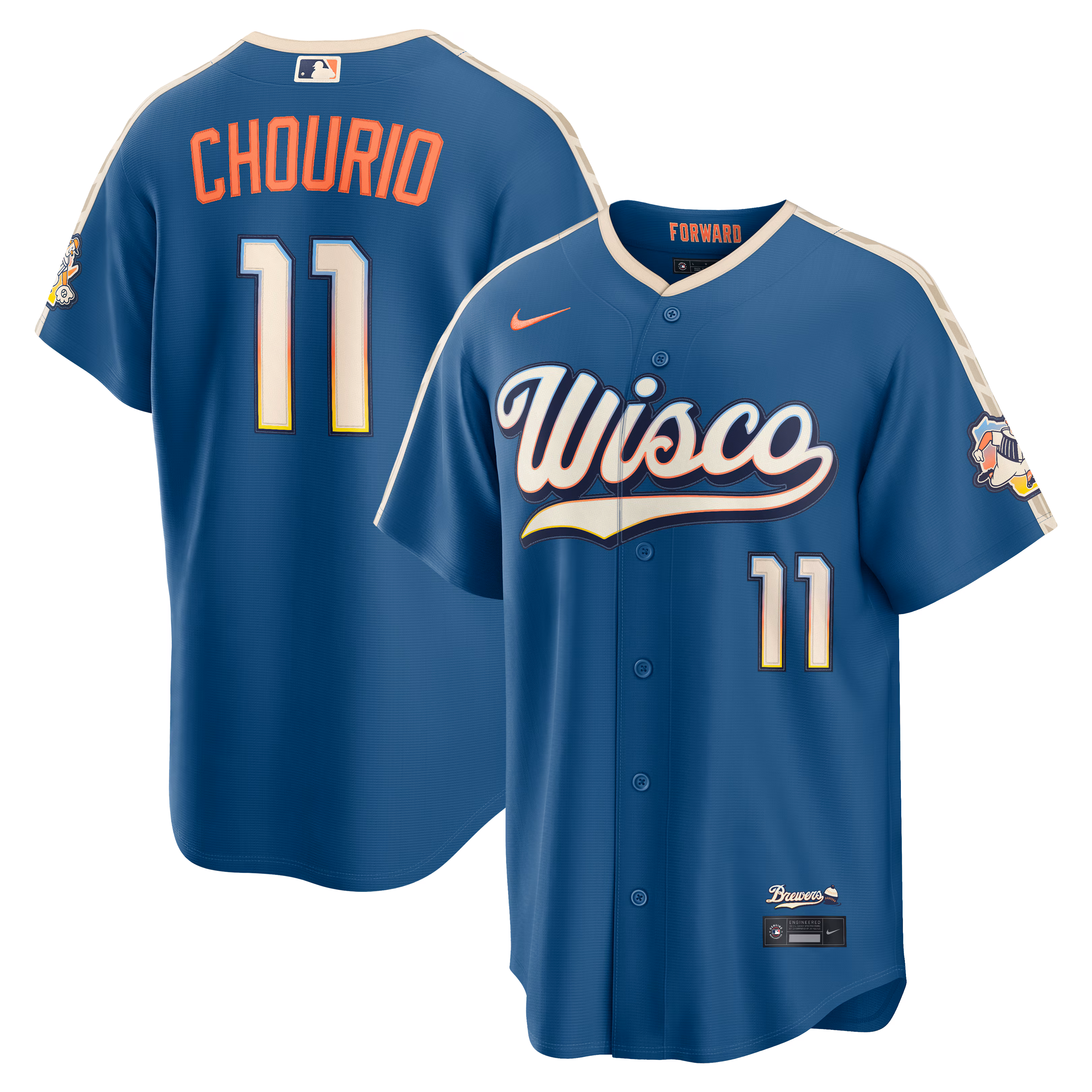 Milwaukee Brewers Jackson Chourio #11 Mineral Blue 2026 City Connect Stadium Jersey