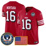 Joe Montana #16 San Francisco 49ers United States 250th Anniversary Patch Vapor Limited Jersey - All Stitched