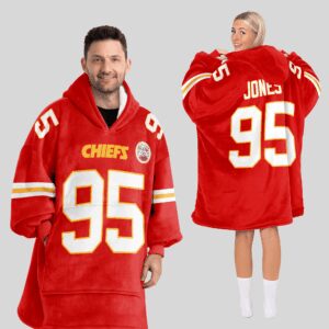 Adult C.J 95 Kansas City Football Unisex Blanket Hoodie