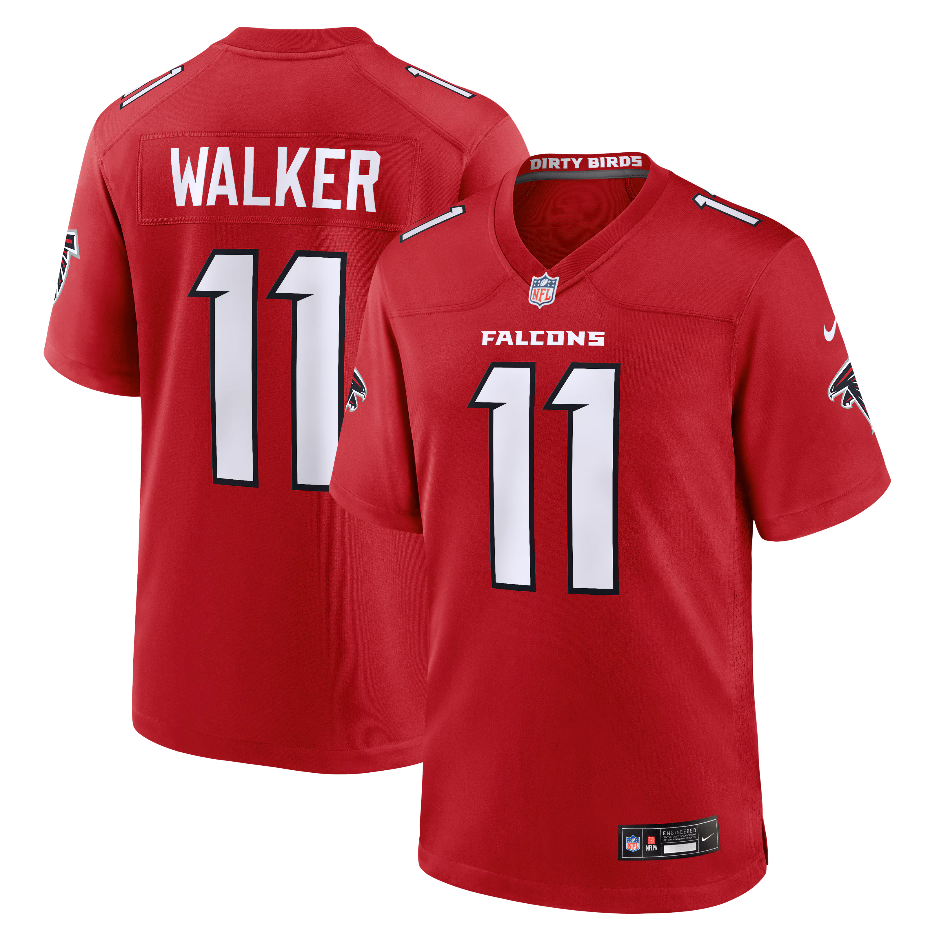 Atlanta Falcons Jalon Walker #11 Red Game Jersey