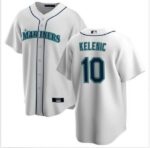 Men's Seattle Mariners #10 Jarred Kelenic White Cool Base Player Jersey
