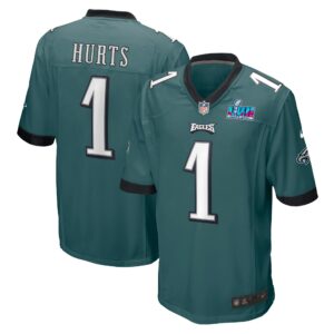 Jalen Hurts Philadelphia Eagles  Super Bowl LVII Patch Game Jersey - Midnight Green