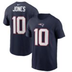 Men's Mac Jones Navy New England Patriots Player Name & Number T-Shirt
