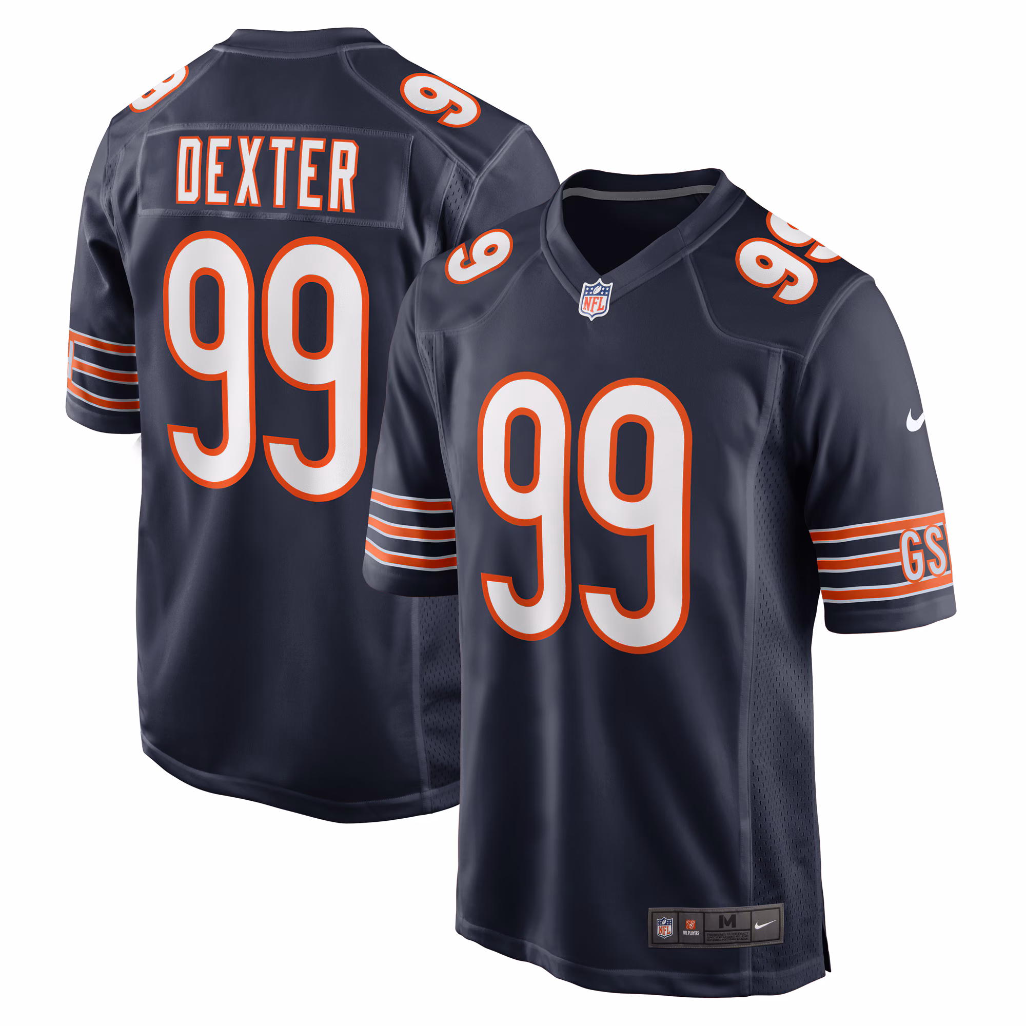 Gervon Dexter Sr Chicago Bears Team Game Jersey -  Navy