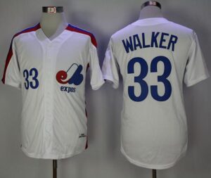 Mitchell And Ness Montreal Expos #33 Larry Walker White Throwback Stitched Jersey