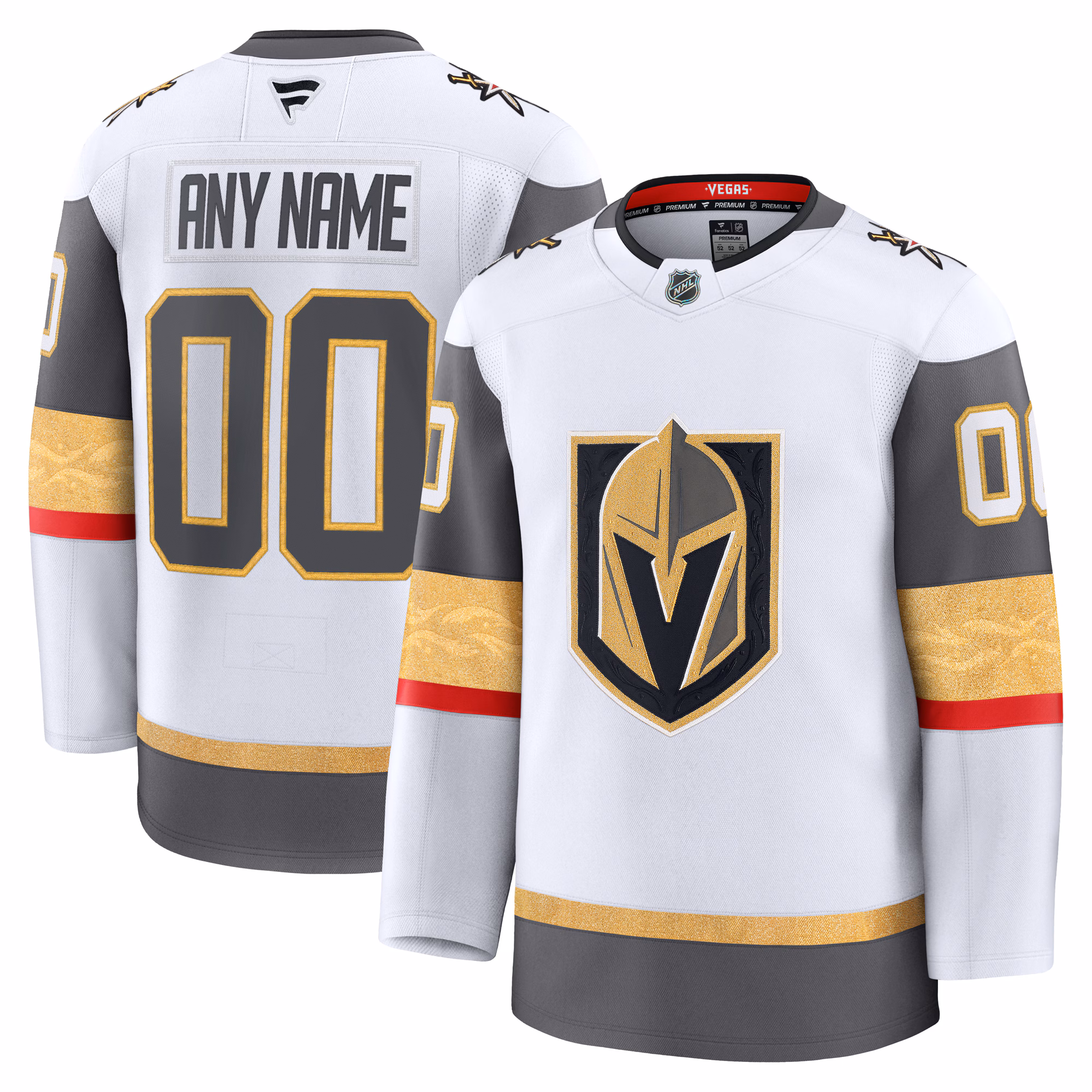 Vegas Golden Knights Fanatics White Away Premium Custom #00 Jersey
