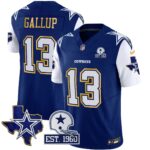 Michael Gallup #13 Cowboys Texas Patch Gold Trim Vapor Jersey - All Stitched
