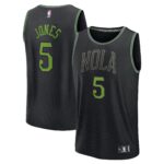 Unisex New Orleans Pelicans Herbert Jones  Black 2023/24 Fast Break Jersey - City Edition