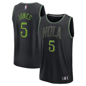 Unisex New Orleans Pelicans Herbert Jones  Black 2023/24 Fast Break Jersey - City Edition