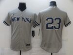 Men's New York Yankees #23 Don Mattingly Grey No Name Stitched Flex Base  Jersey