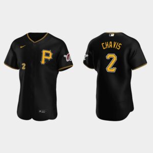 Men's Pittsburgh Pirates #2 Michael Chavis Black Alternate Flex Base Jersey