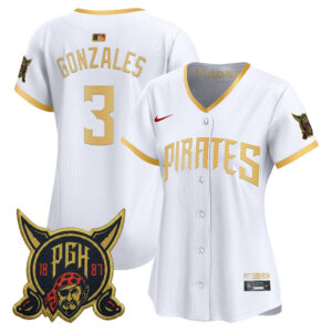 Women's Nick Gonzales #3 Pittsburgh Pirates 2026 City Connect Vapor Premier Limited Jersey - White