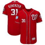 Men's Washington Nationals #31 Max Scherzer Majestic Scarlet 2019 Spring Training Flex Base Player Jersey