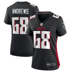 Women's Atlanta Falcons Josh Andrews #68 Black Game Player Jersey
