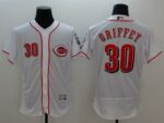 Cincinnati Reds #30 Ken Griffey White Flexbase Collection Stitched Jersey