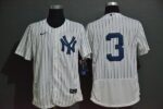 Men's New York Yankees #3 Babe Ruth White Home No Name Stitched Flex Base  Jersey