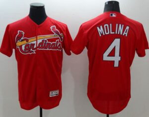 St. Louis Cardinals #4 Yadier Molina Red Flexbase Collection Stitched Jersey