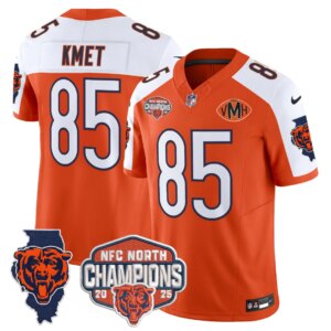 Cole Kmet #85 Chicago Bears CHI 2025 NFC North Champions Patch Jersey V2 - All Stitched
