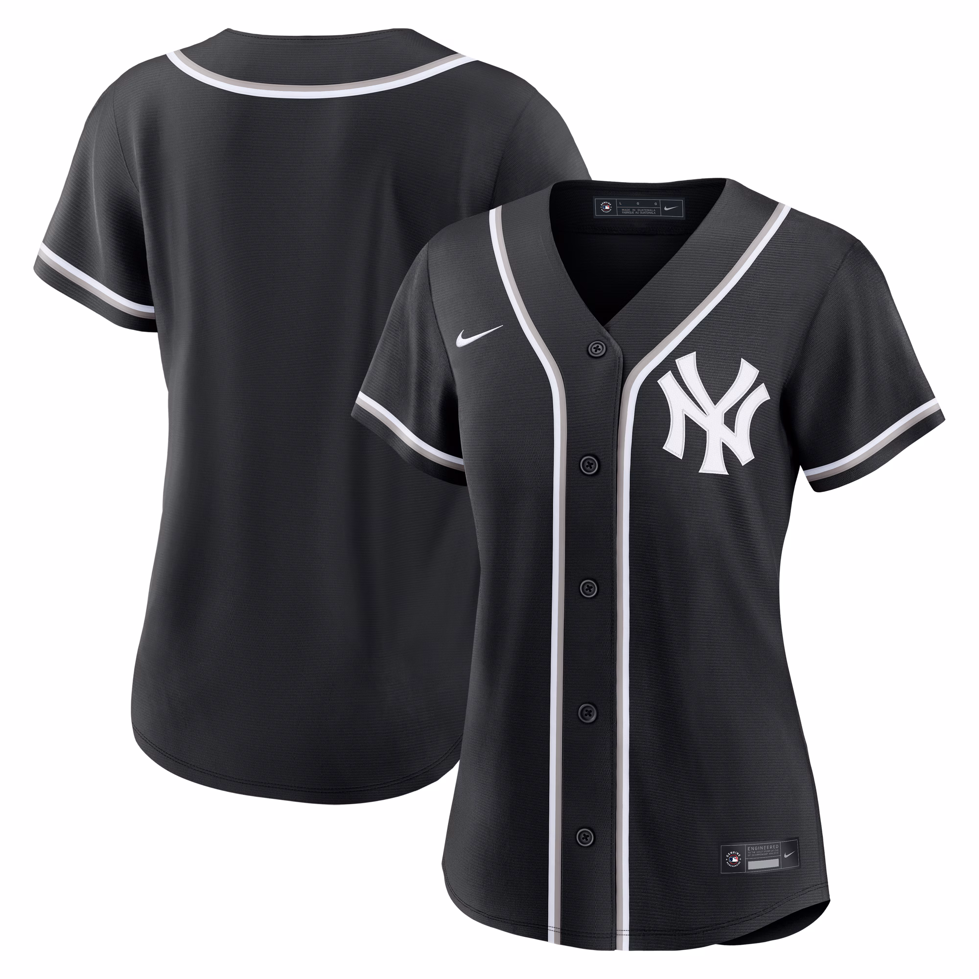 Women's Team New York Yankees Fashion Replica Black Out Jersey