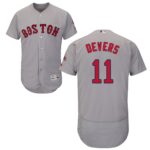 Red Boston Red Sox #11 Rafael Devers Grey Flexbase Collection Stitched Jersey