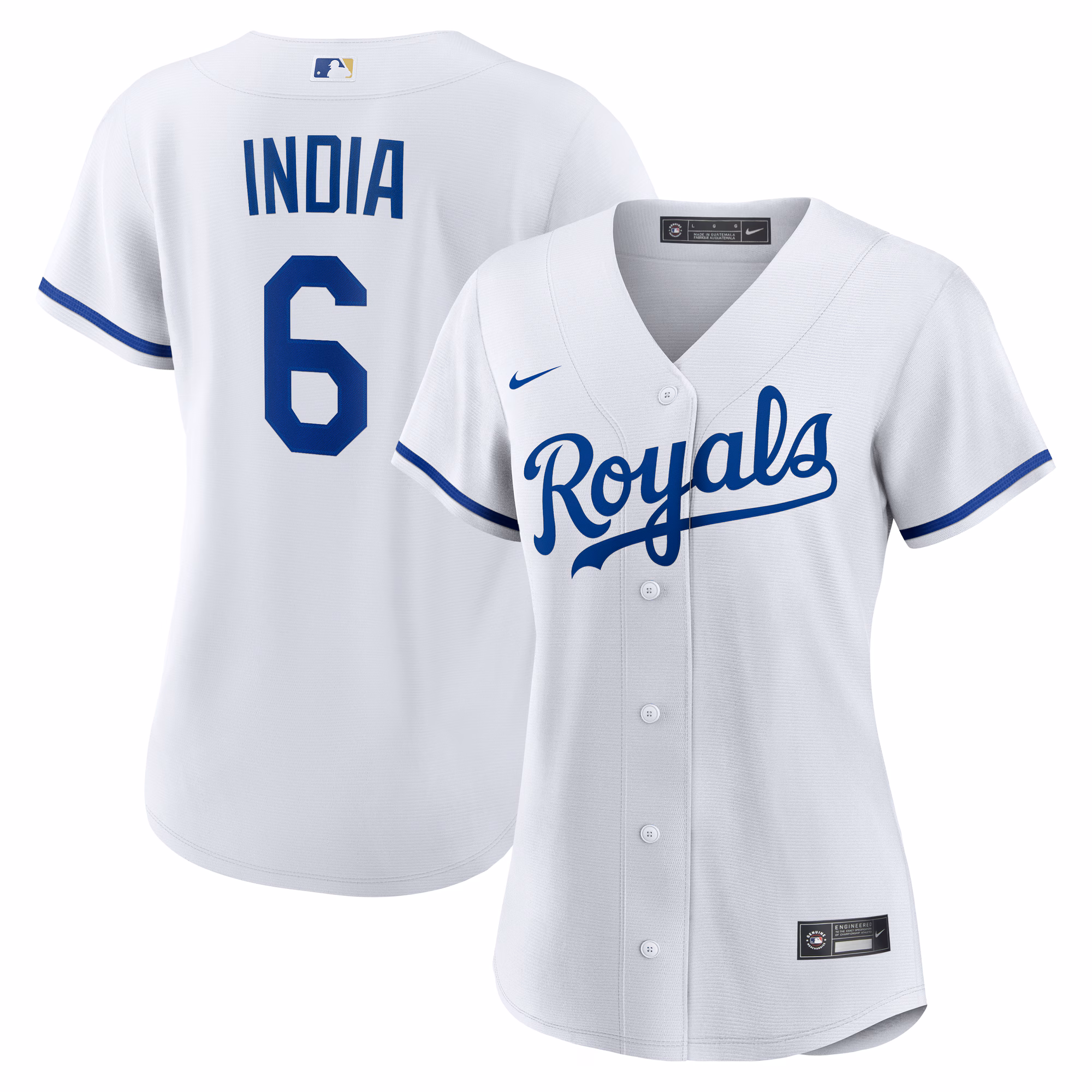 Women's Kansas City Royals Jonathan India #6 White Home Replica Jersey
