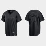 Men's Los Angeles Dodgers #50 Mookie Betts Pitch Black Fashion Cool Base Jersey - Black