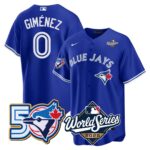Andrés Giménez #0 Toronto Blue Jays 50th World Series Limited Jersey Stitched Royal