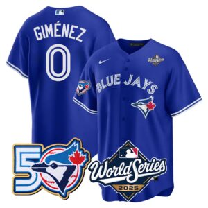 Andrés Giménez #0 Toronto Blue Jays 50th World Series Limited Jersey Stitched Royal