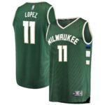 Brook Lopez Milwaukee Bucks  Fast Break Replica Player Jersey Green - Icon Edition