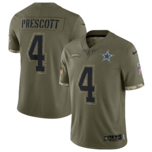 Dak Prescott Dallas Cowboys  Youth 2022 Salute To Service Player Limited Jersey - Olive