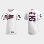 Men's Minnesota Twins #25 Byron Buxton 2020 Home Flex Base 60th Season Jersey - White