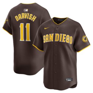 Men's San Diego Padres #11 Yu Darvish  Red Away Limited Player Jersey