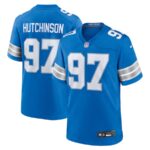 Men's Aidan Hutchinson #97 Blue Detroit Lions Game Jersey