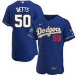 Men's Los Angeles Dodgers #50 Mookie Betts Royal Blue Championship Flex Base Sttiched Jersey
